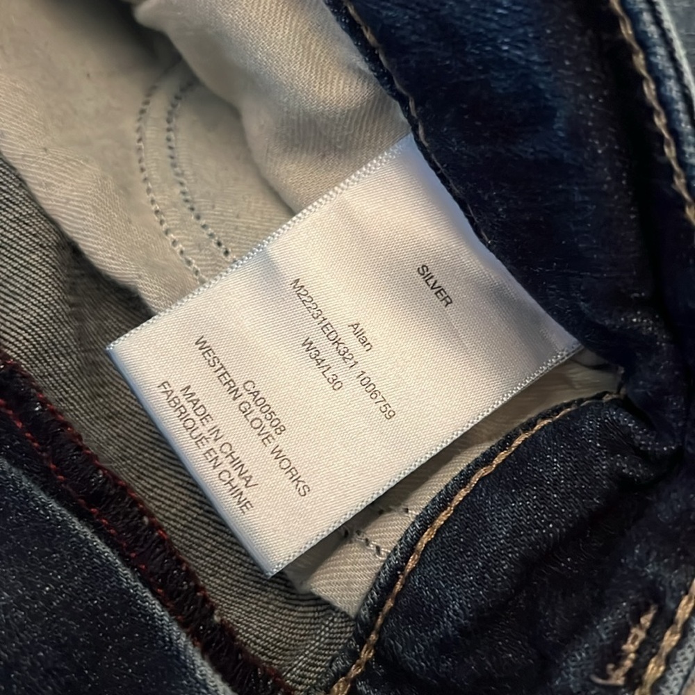 Silver Allan slim fit straight denim jeans 34/30 EUC - Picture 11 of 12